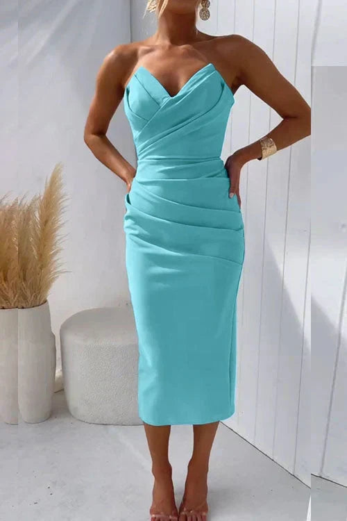 Open-Back Midi Dress with a Feminine Silhouette