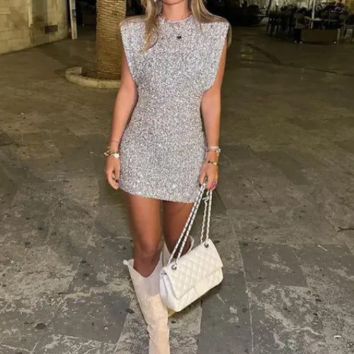 Sequin Mini Dress for Evening, Sparkling Bodycon Finish