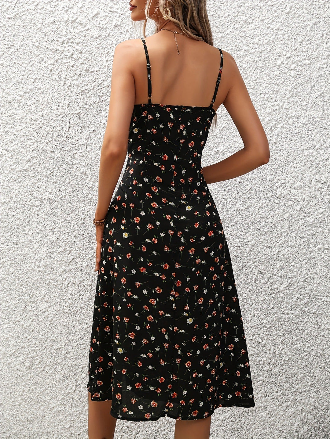 Floor-Length Polka Dot Dress