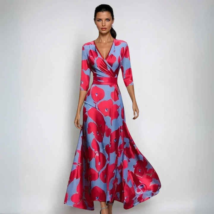 Women's Floral Print Dress with Refined Styling
