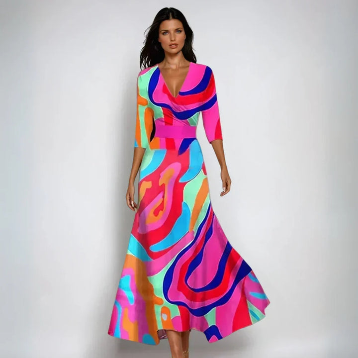 Women's Floral Print Dress with Refined Styling