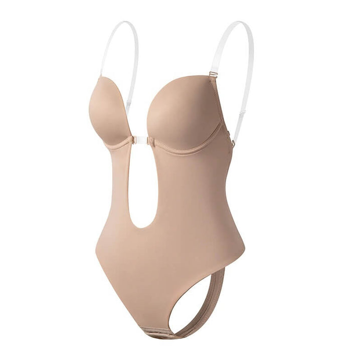 Seamless Plunge Body Shaper with Deep-V Backless Design