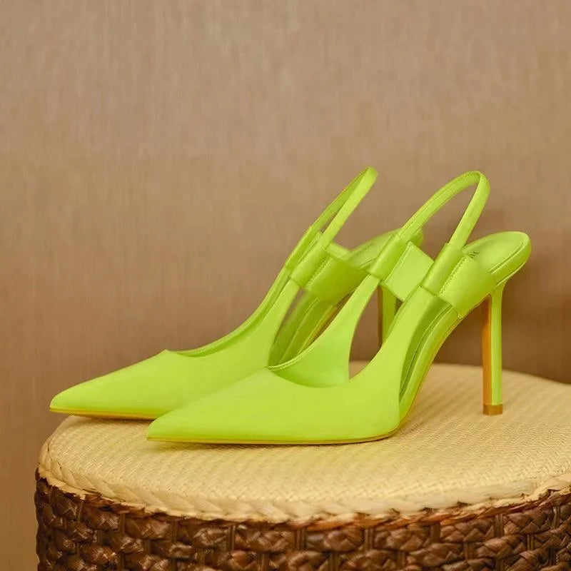 Refined Pointed-Toe Slingback Pumps