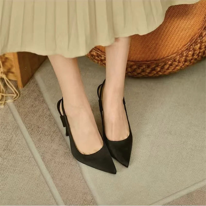 Refined Pointed-Toe Slingback Pumps