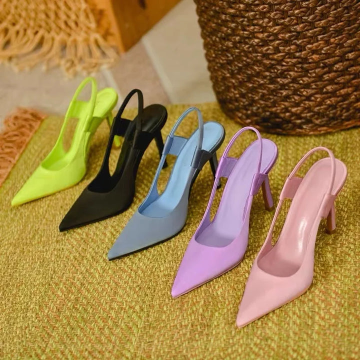 Refined Pointed-Toe Slingback Pumps