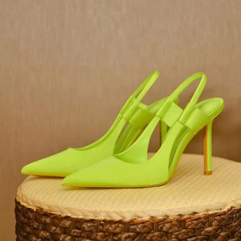Refined Pointed-Toe Slingback Pumps