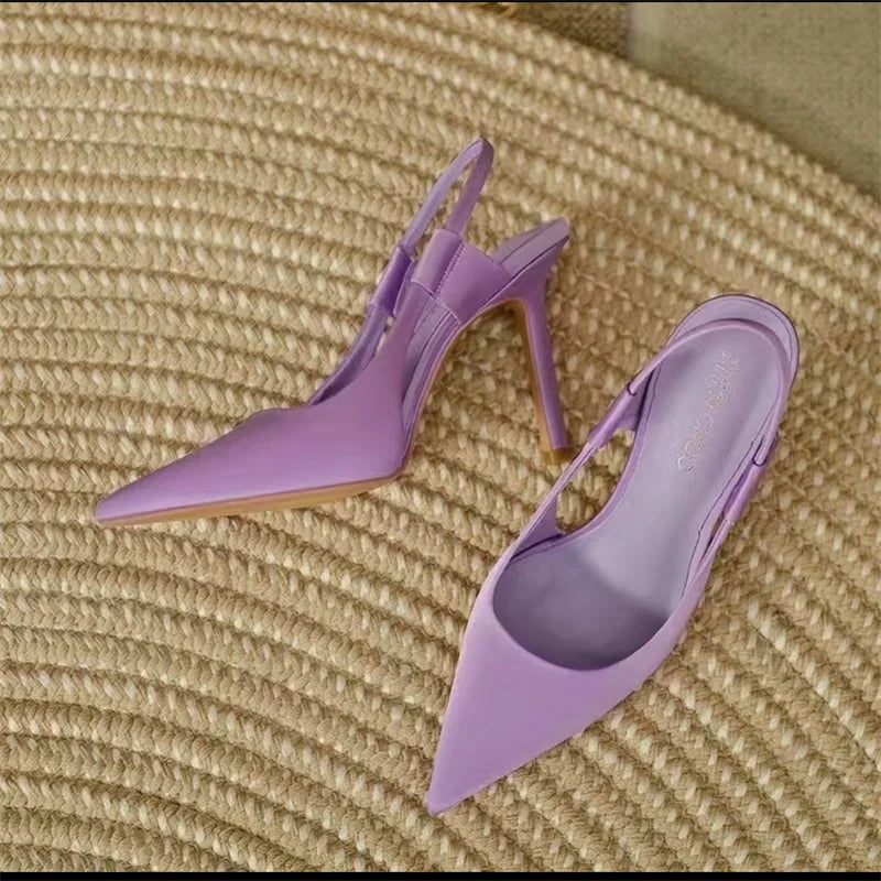 Refined Pointed-Toe Slingback Pumps