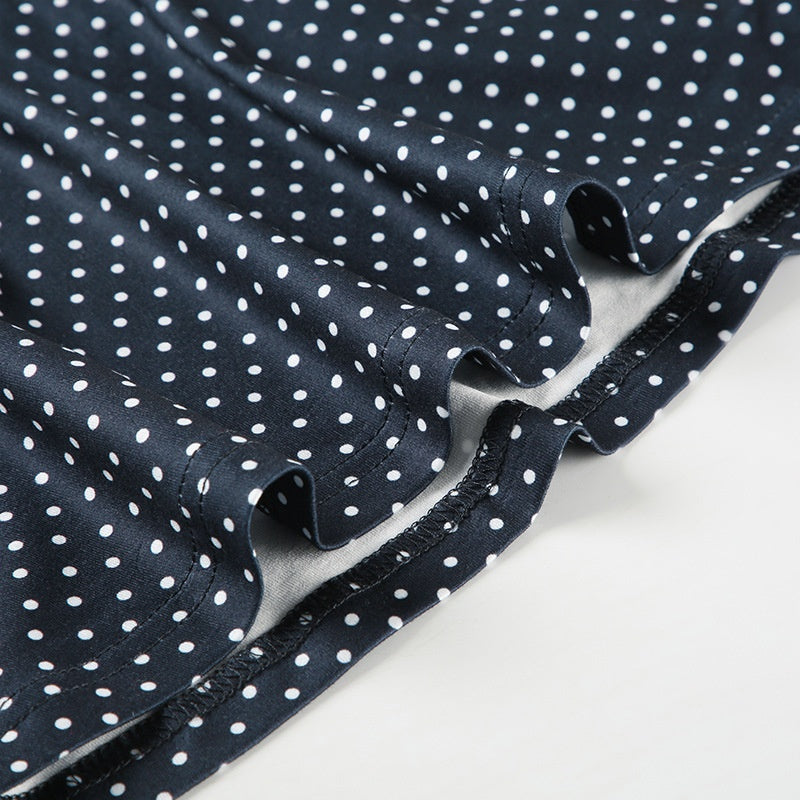 Women's Sleeveless Polka Dot Mini Dress with Contoured Fitted Waist