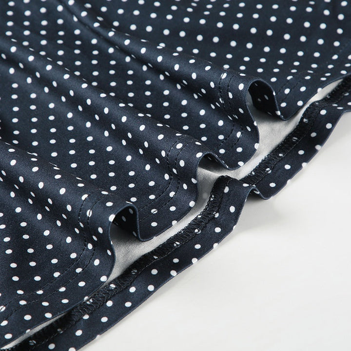 Women's Sleeveless Polka Dot Mini Dress with Contoured Fitted Waist