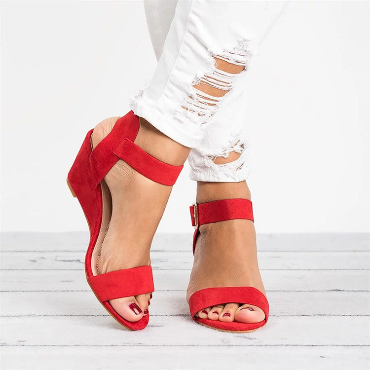 Women's Wedge Sandals with a Secure Ankle Strap