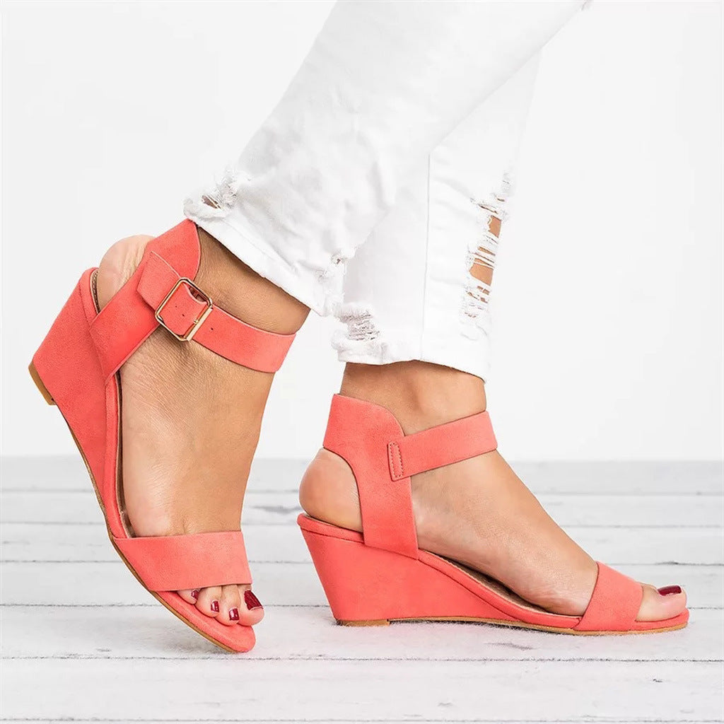 Women's Wedge Sandals with a Secure Ankle Strap