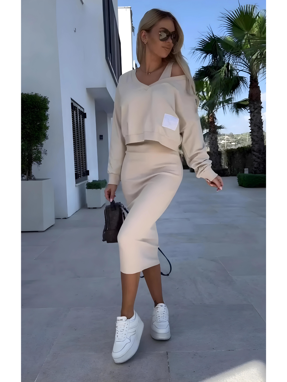 Cosy Two-Piece Dress and Sweater Set