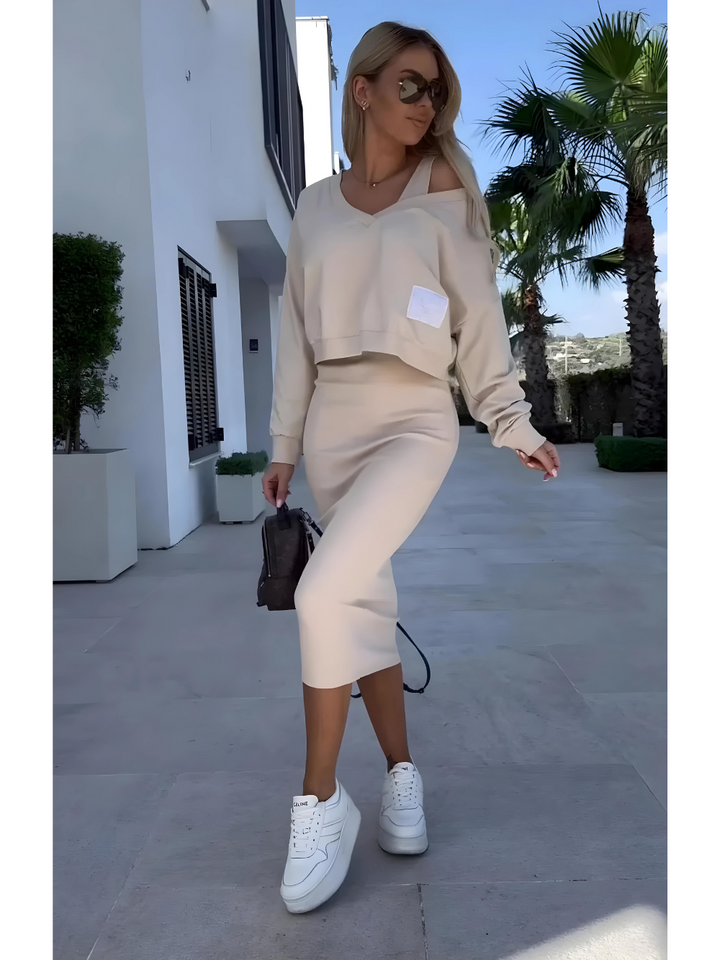 Cosy Two-Piece Dress and Sweater Set