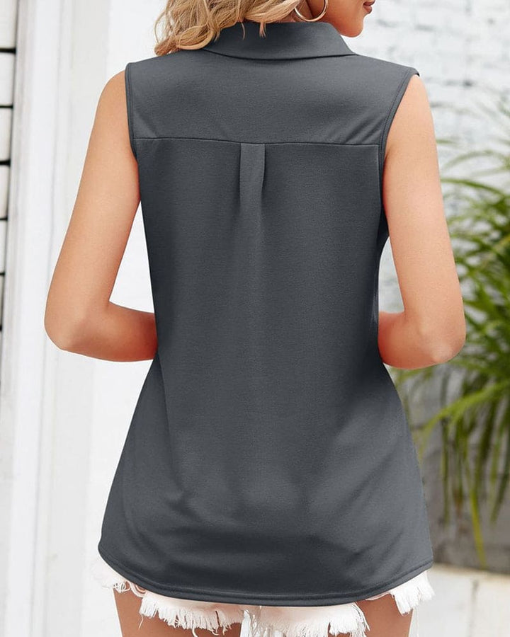 Women's Sleeveless Chiffon Blouse with Relaxed Cut