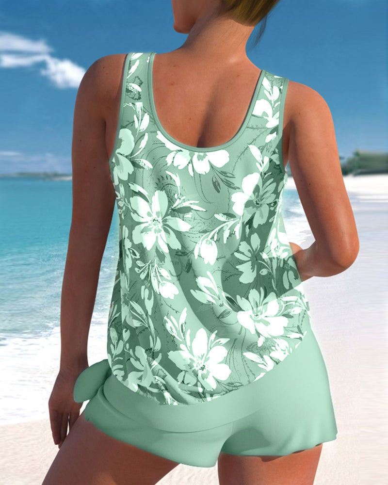 Women's Comfortable 2-Piece Tankini Swimsuit with Padded Cups