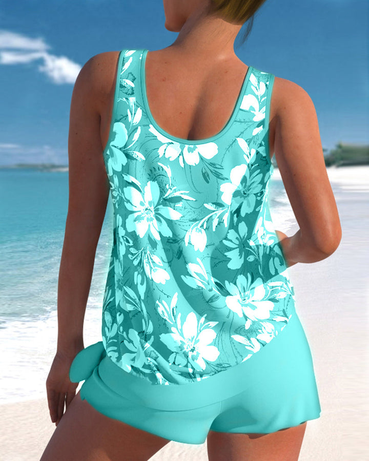 Women's Comfortable 2-Piece Tankini Swimsuit with Padded Cups