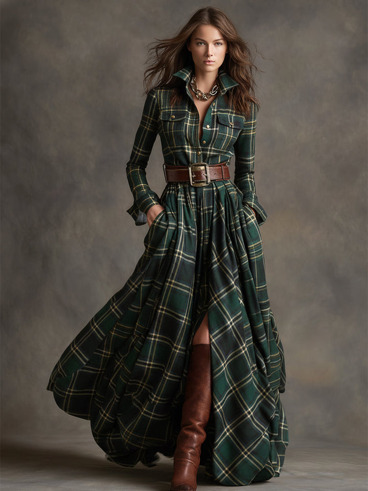 Shirt Dress with a Waist-Defining Belt