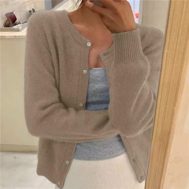 Women's Relaxed Knit Cardigan with Classic Styling