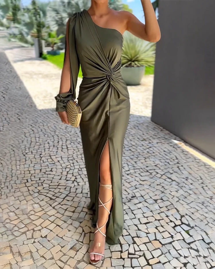 Women's Sleeveless Maxi Dress with a High Split
