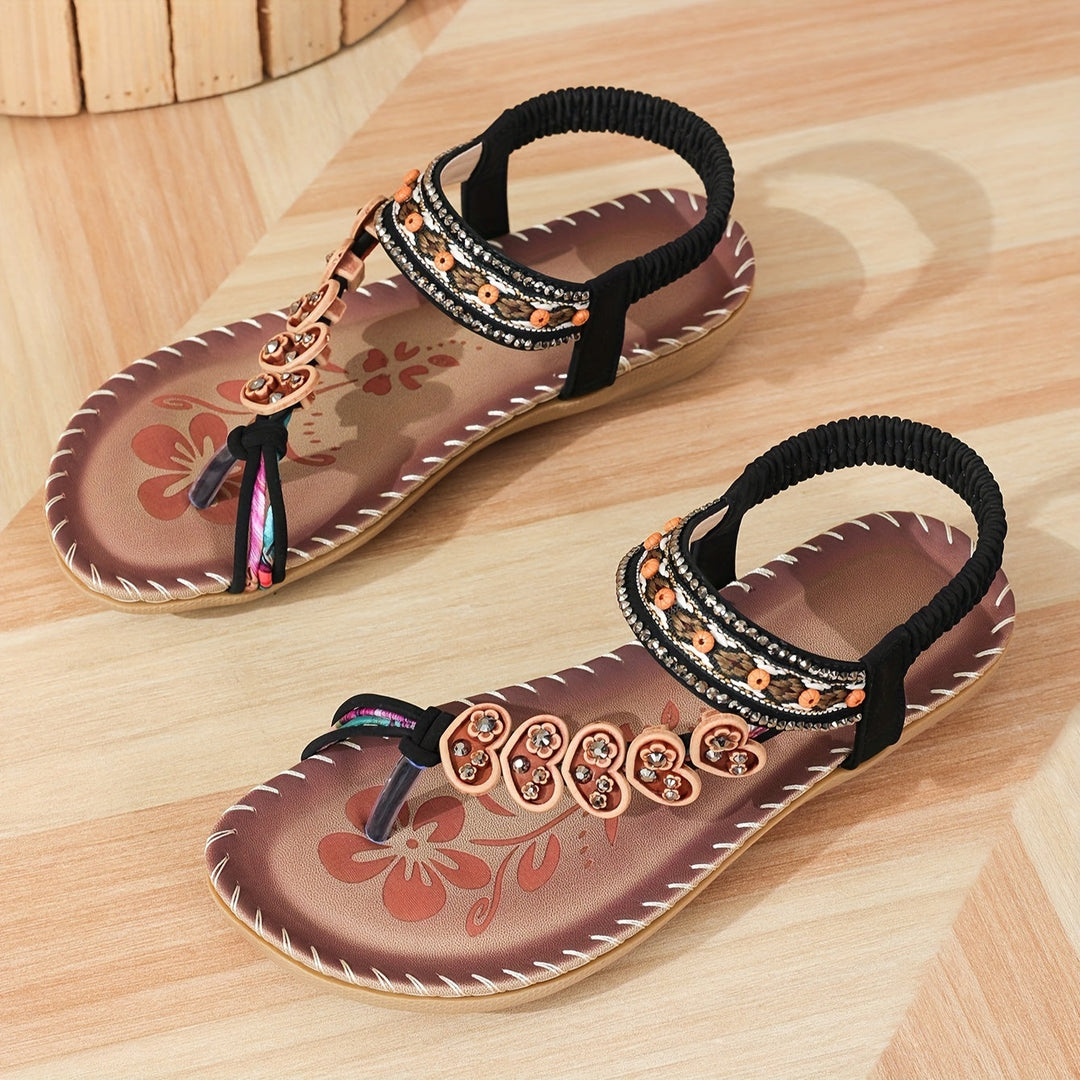 Open-Toe Flat Sandals with Cushioned Sole for Women