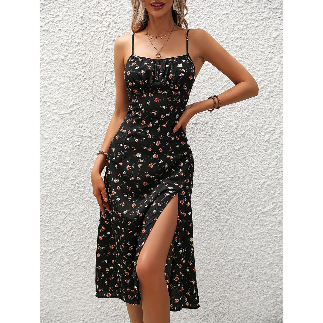 Floor-Length Polka Dot Dress