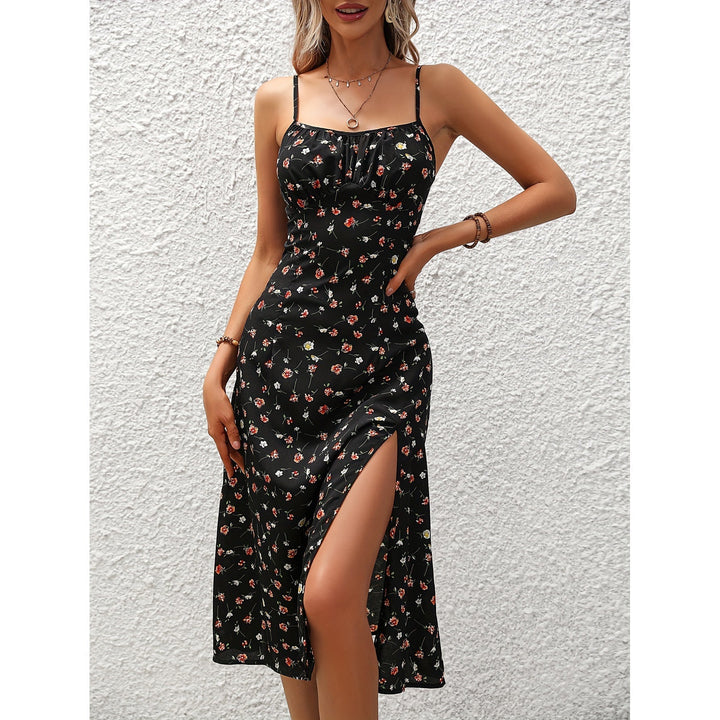 Floor-Length Polka Dot Dress