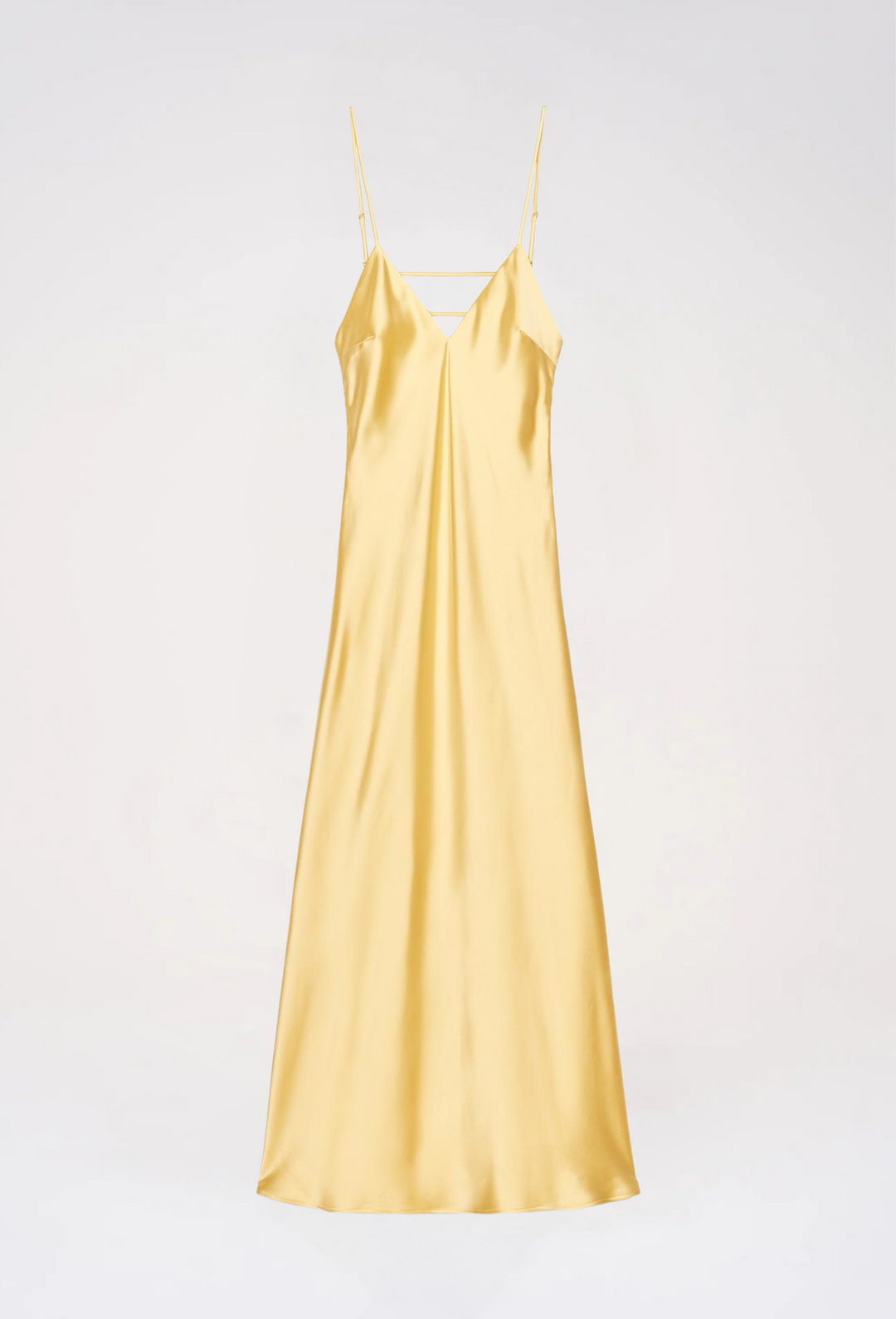 Satin-Look Maxi Dress with Delicate Thin Straps