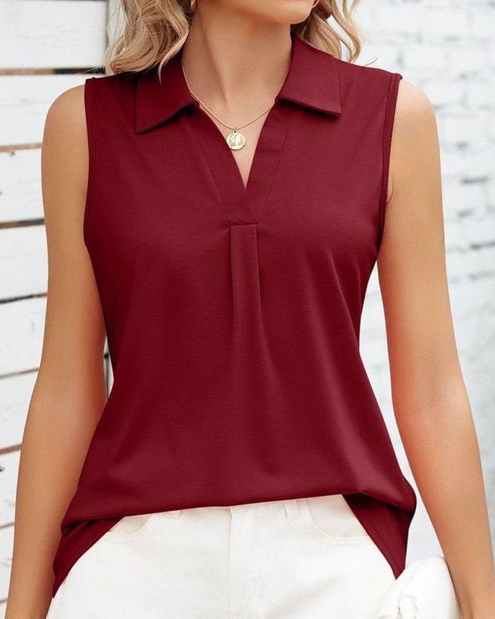 Women's Sleeveless Chiffon Blouse with Relaxed Cut