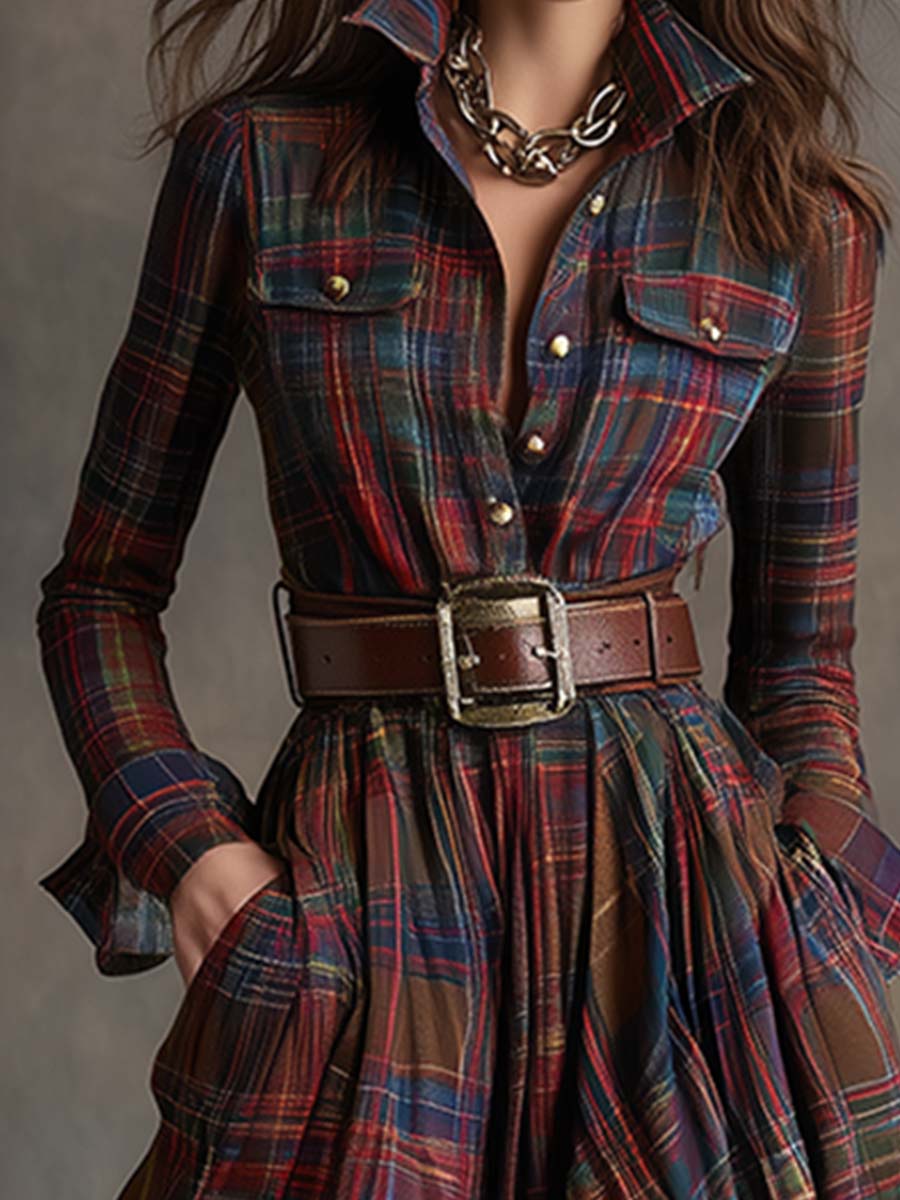 Shirt Dress with a Waist-Defining Belt