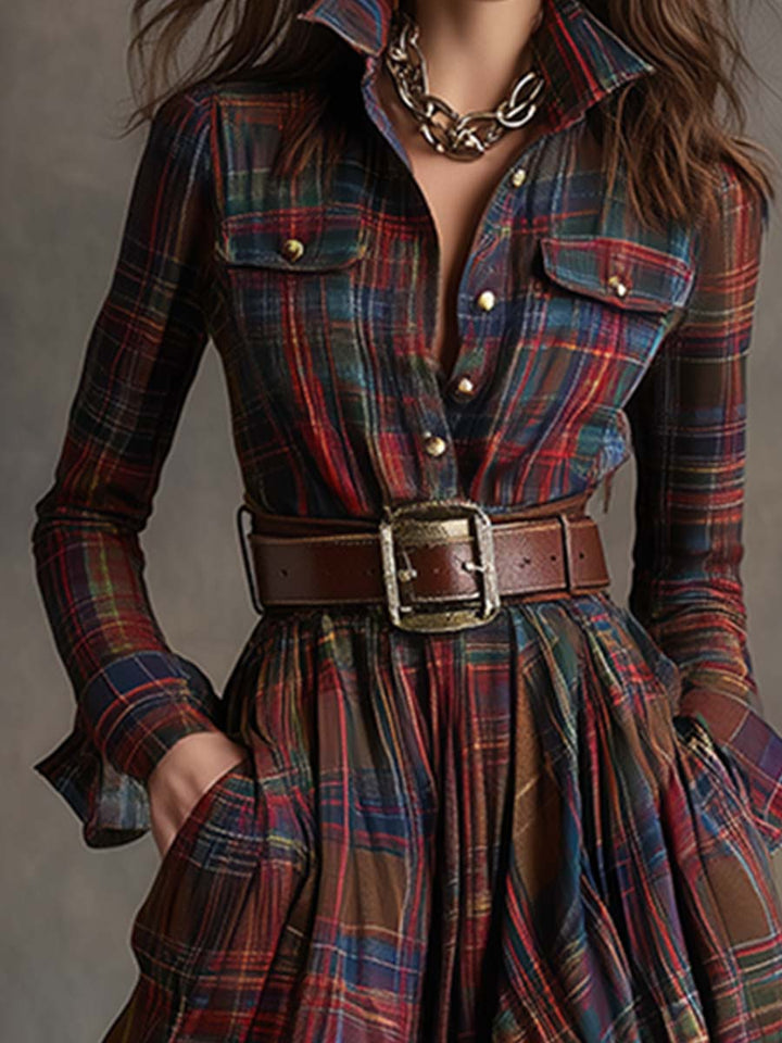 Shirt Dress with a Waist-Defining Belt