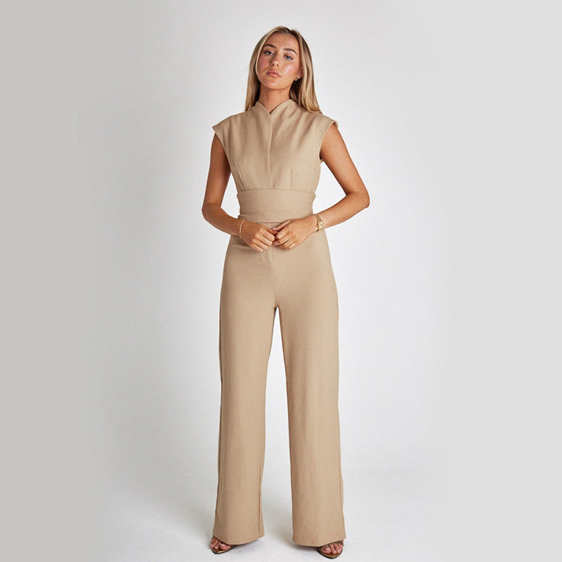 Women's Sleeveless Wide-Leg Formal Party Jumpsuit
