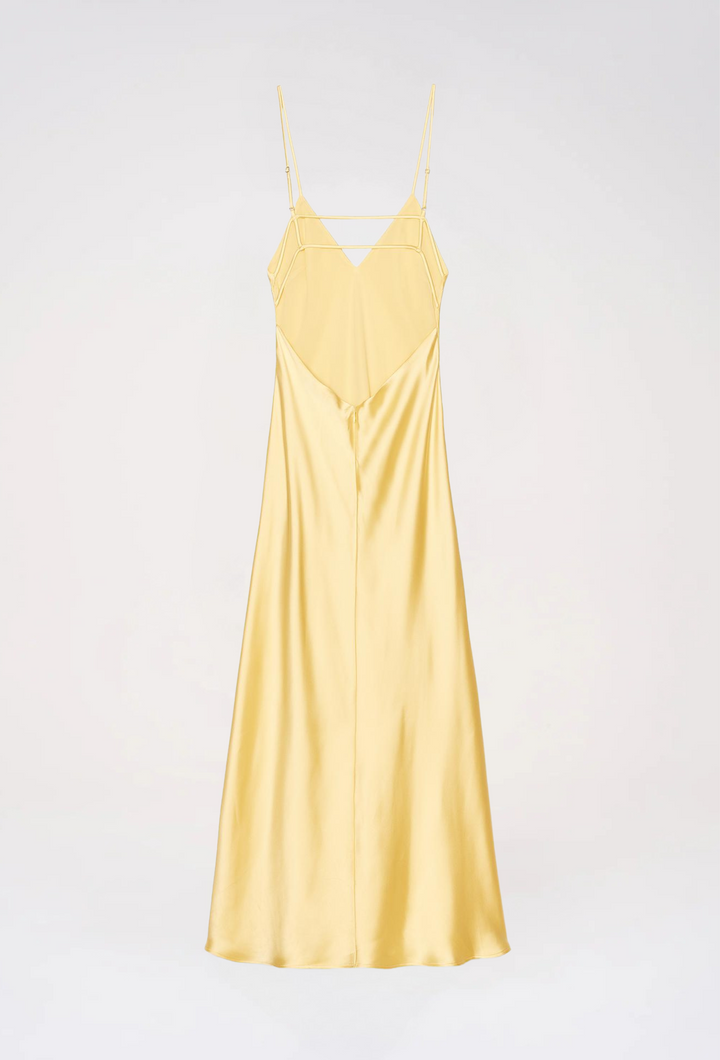 Satin-Look Maxi Dress with Delicate Thin Straps