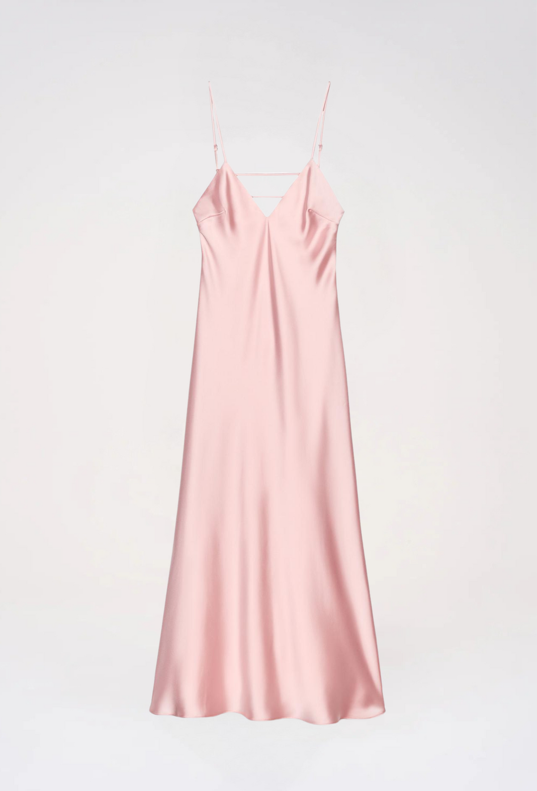 Satin-Look Maxi Dress with Delicate Thin Straps
