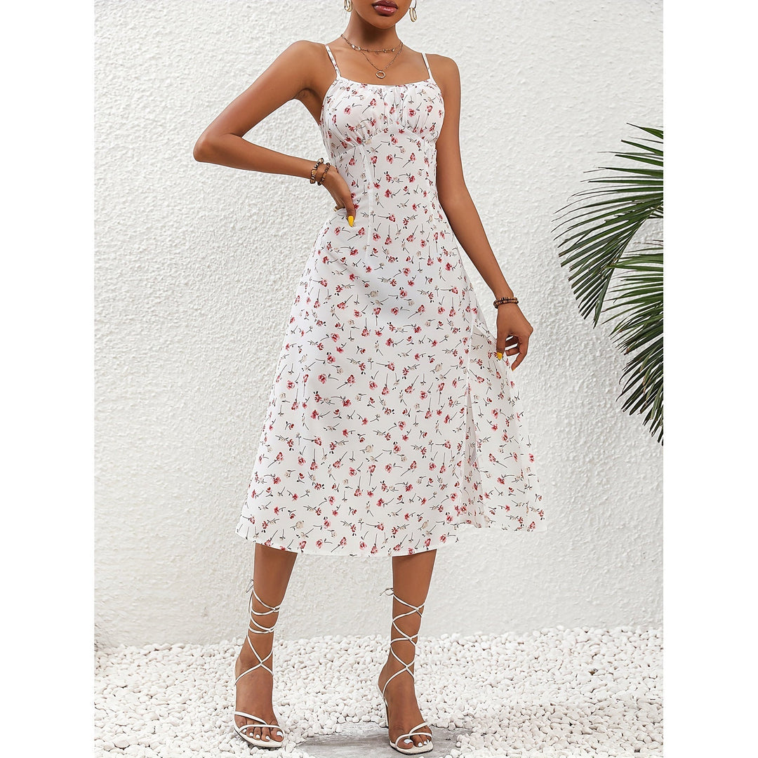 Floor-Length Polka Dot Dress