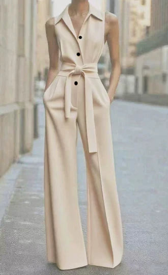 Women's Relaxed Sleeveless Wide-Leg Jumpsuit