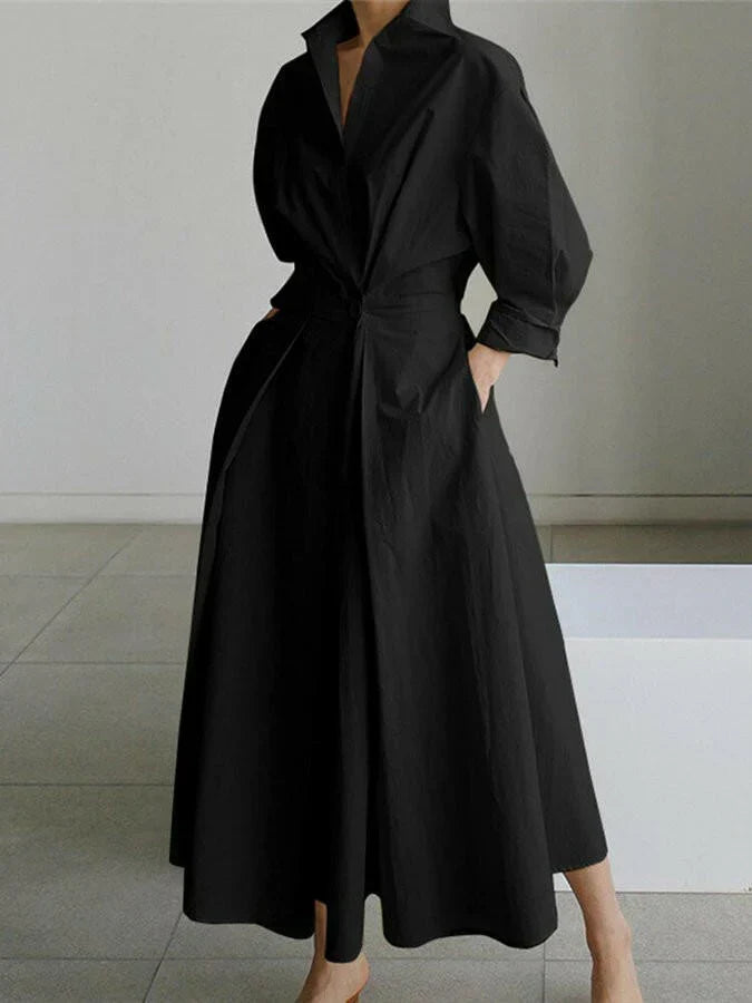 Women's Classic Maxi Dress with Elegant Drape