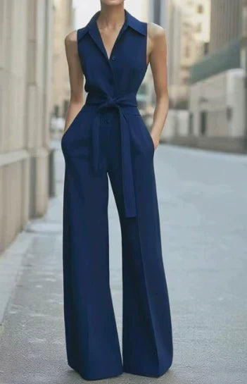 Women's Sleeveless Wide-Leg Jumpsuit with a Relaxed Fit