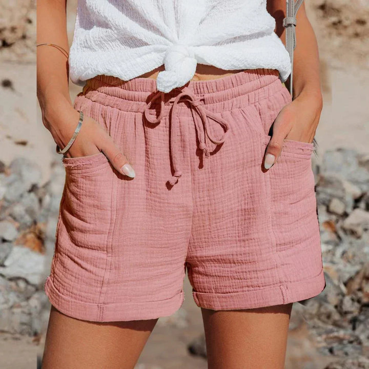 Women's High-Waist Shorts in Breathable Linen