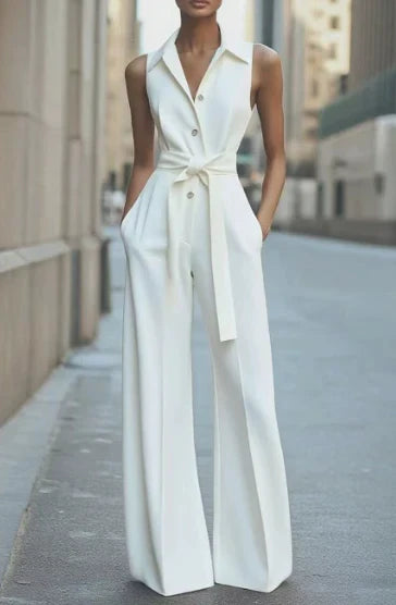 Women's Sleeveless Wide-Leg Jumpsuit with a Relaxed Fit