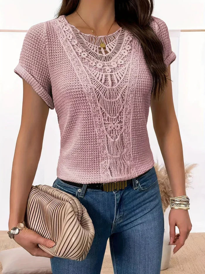Women's Elegant Lace Blouse with Refined Detail and Feminine Fit
