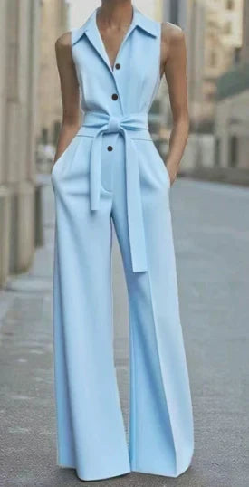 Women's Relaxed Sleeveless Wide-Leg Jumpsuit