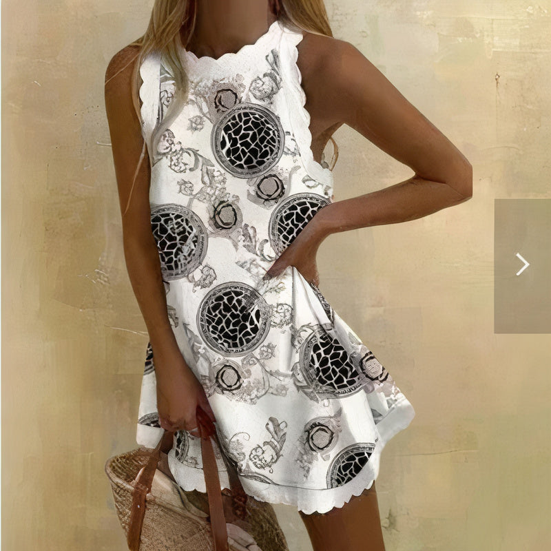 Women's Easy-Fit Mini Dress with Short Sleeves