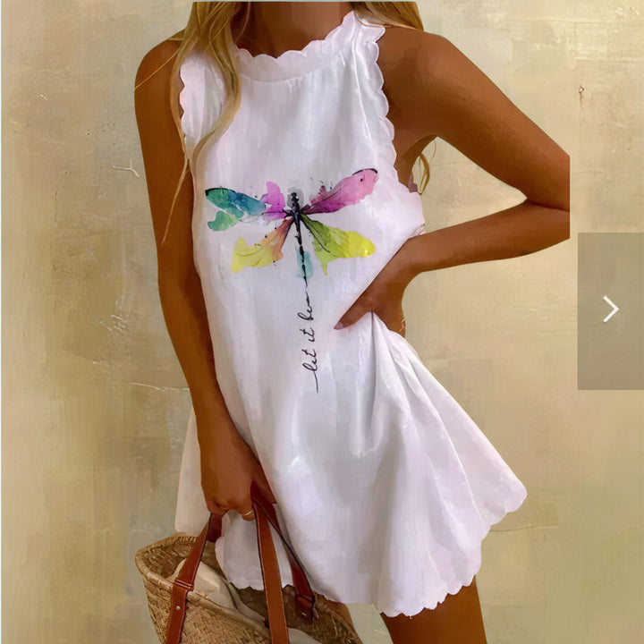Women's Easy-Fit Mini Dress with Short Sleeves