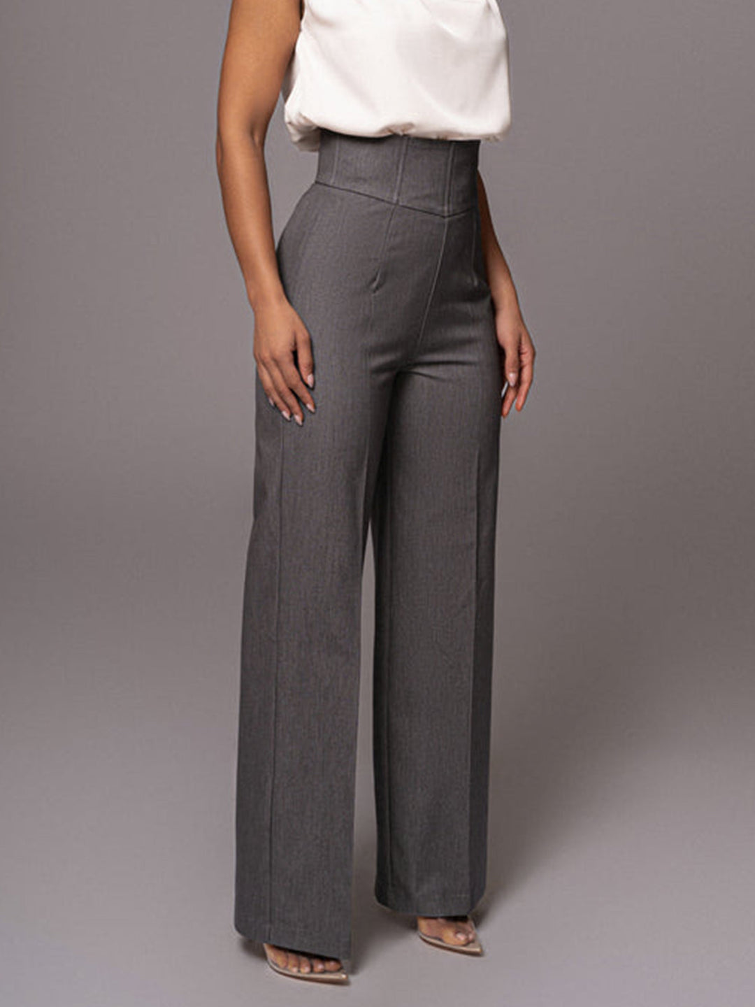 High-Rise Wide-Leg Trousers for Day and Evening Wear