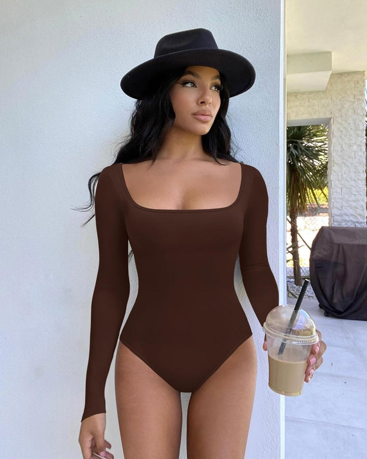 Scoop-Neck Shaping Bodysuit with Tummy Control