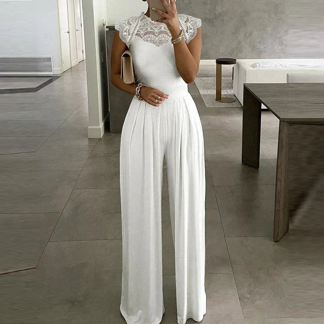 Women's Crepe Evening Jumpsuit with Wide Leg