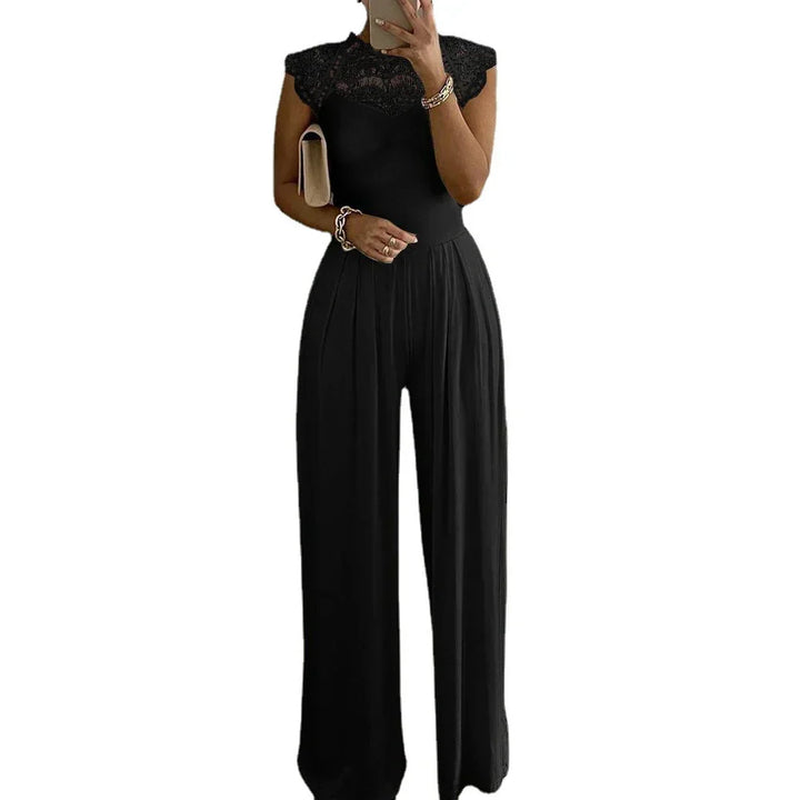 Women's Crepe Evening Jumpsuit with Wide Leg