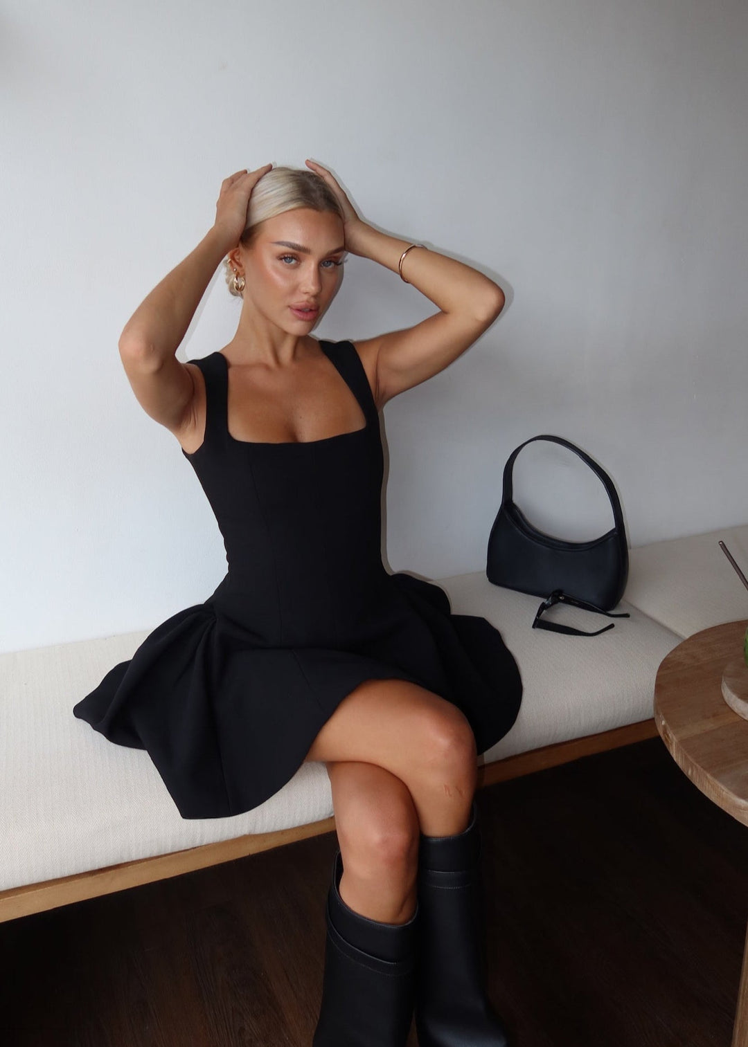 Black Flared Mini Dress, a Modern Little Black Dress