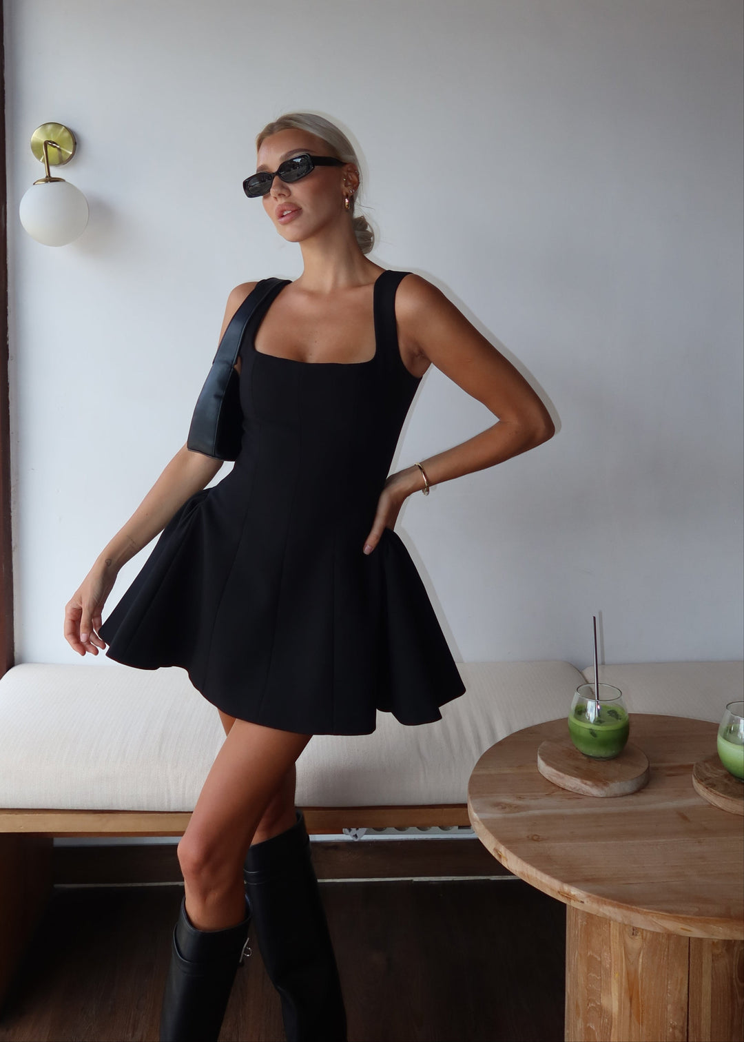 Black Flared Mini Dress, a Modern Little Black Dress
