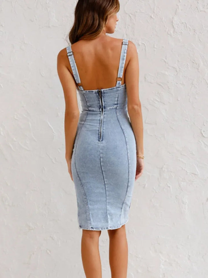 Denim Midi Dress for Women with Timeless Everyday Appeal